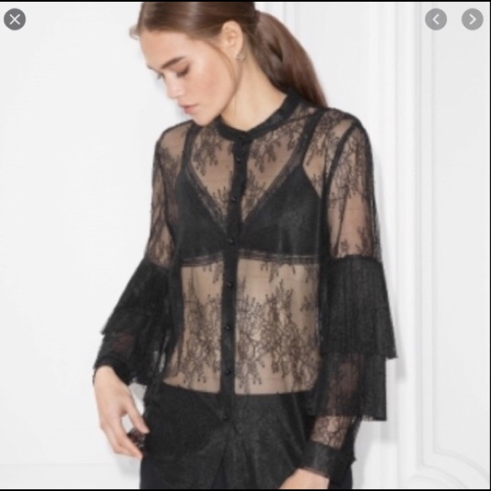 &other stories black lace shirt